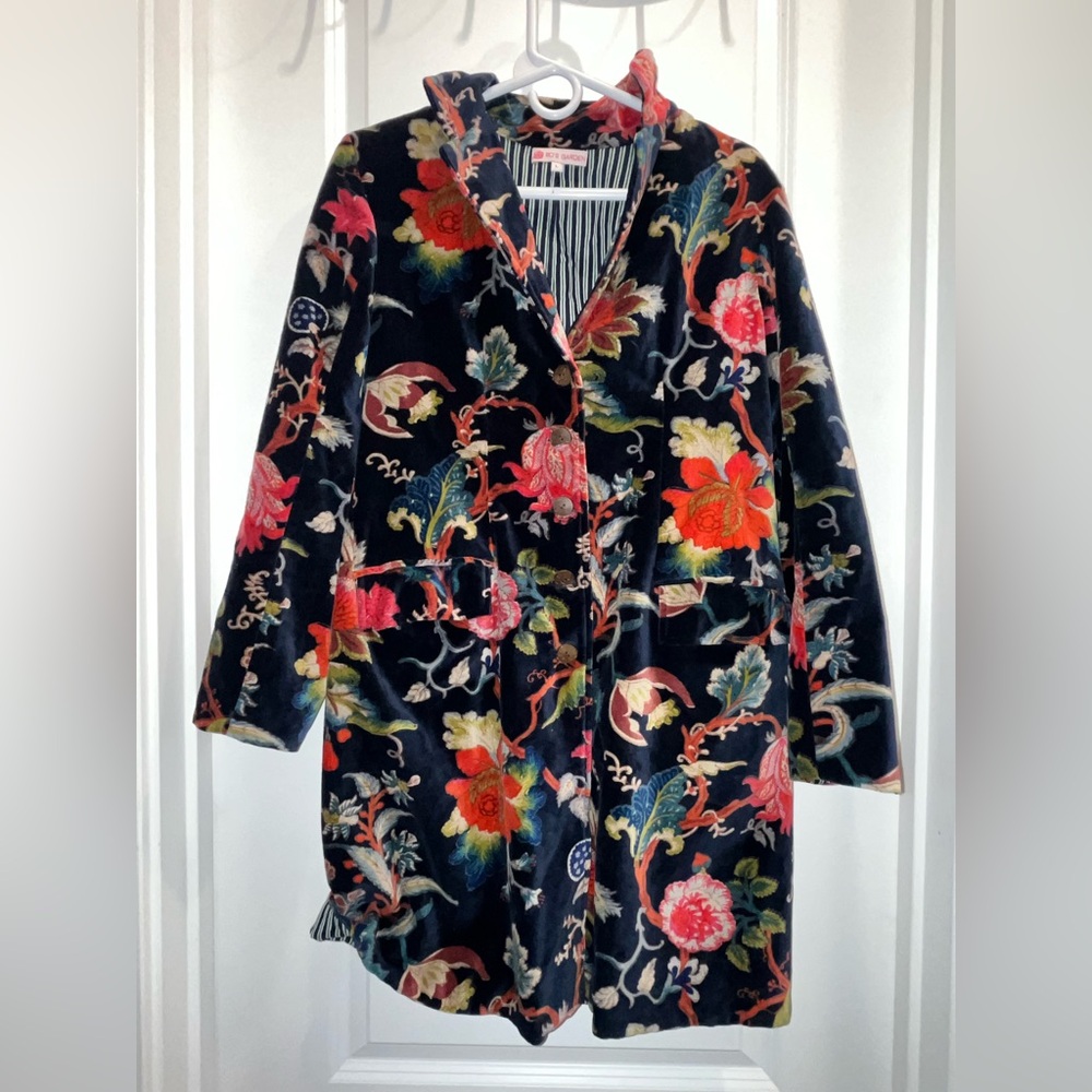 Ro’s Garden Floral Velvet Coat - Multicolor - Picture 1 of 4